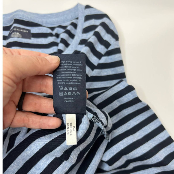 EUC TOMMY HILFIGER Striped Nautical Scoop Neck Long Sleeve Blue Women's Top XL - Picture 6 of 6